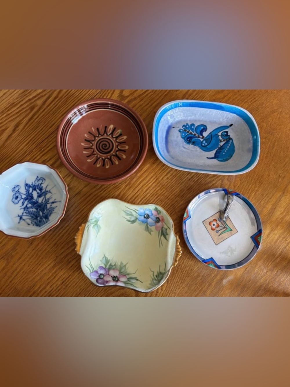 Set of 5 Trinket Trays Noritake, Clay, Mexican Toala Clay & More